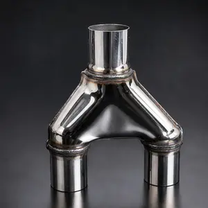 Universal Stainless Steel Y-Pipe Adapter Connector 2.25 Inch Dual Inlet to 2.5 Inch Single Inlet Exhaust Tip Tail Pipe for Intercooler Piping Systems Cars Trucks Automotive Projects Corrosion Resistant Steel Gray, Steel Gray Color Options