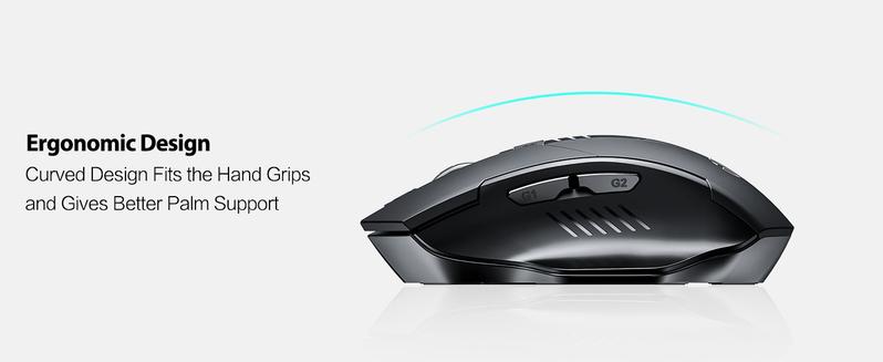 Wireless Rechargeable Mouse, Upgraded Visible Battery, 2400 DPI, Silent Ergonomic Design For Laptop, Mac, PC etc.