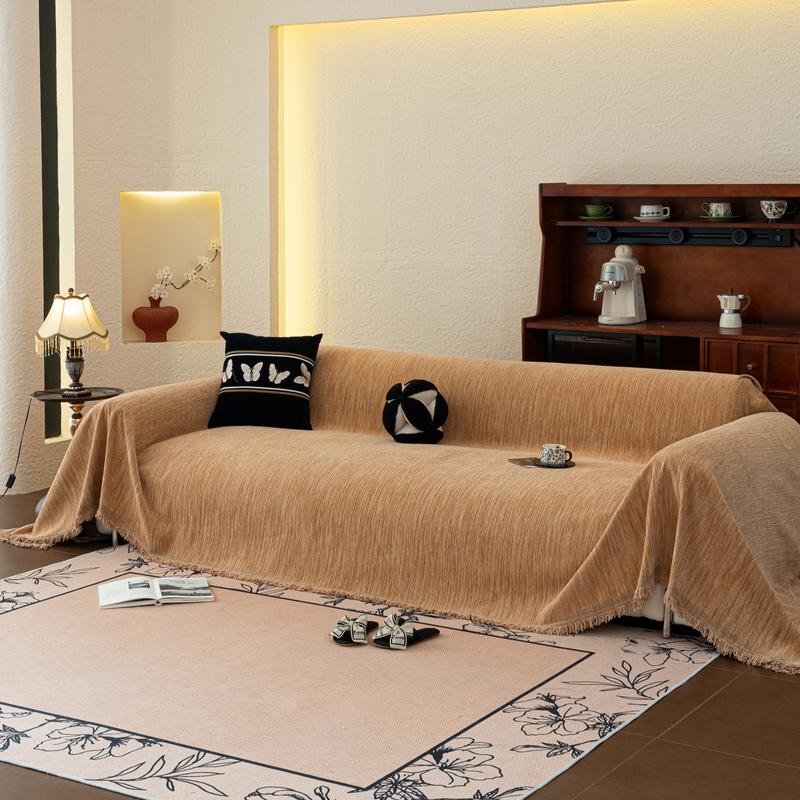 Modern Minimalist Thick Sofa Throw Blanket, Anti-Slip Wrinkle-Resistant All-Season Use, ///ivory Colors, Home Decor Upgrade Tool, Sofa Couch Covers, Sofa Slipcover