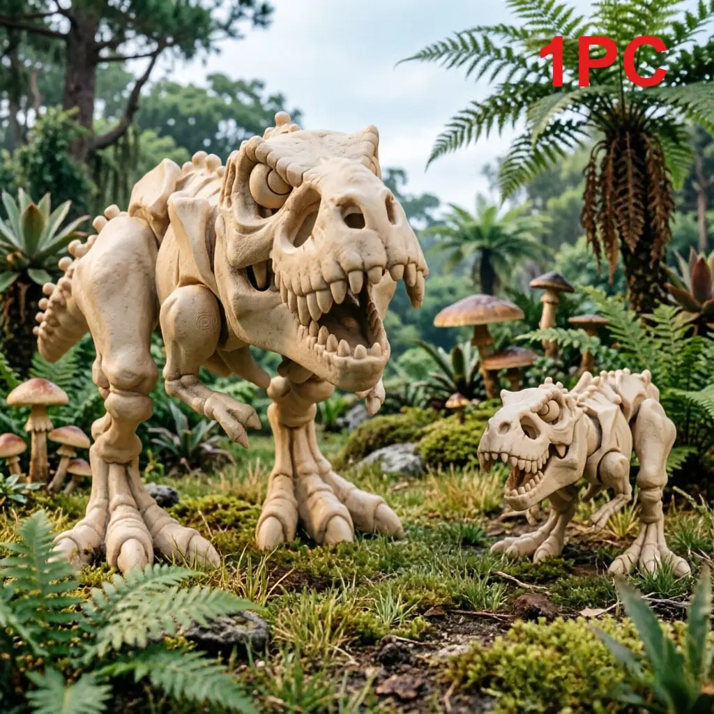 3D printed toy Tyrannosaurus rex figurine, joint movable bone dragon model, skeleton dinosaur figurine