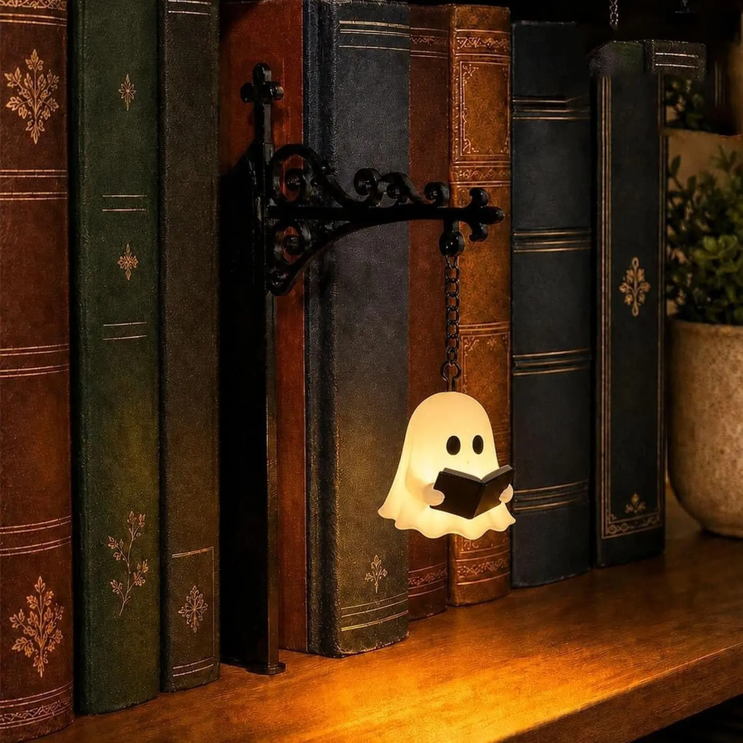 Halloween Ghost Bookshelf Insert, Cute Ghost Shelf Decor, Spooky Reading Nook Decoration, Book Lover Gift, Home Library Decor