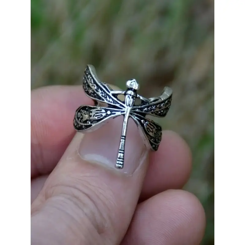 Dragonfly Ring for Women, Elegant Alloy Bridal Engagement Ring, Simple Fashion Jewelry for Party, Everyday Wear