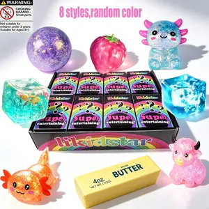 8-Pc Set Squishy Box, Malt Sugar Stress Relief Fidget Toys, Sensory Bundle, Creative Slow-Return Squishy, Party Gift, 8 Different Styles