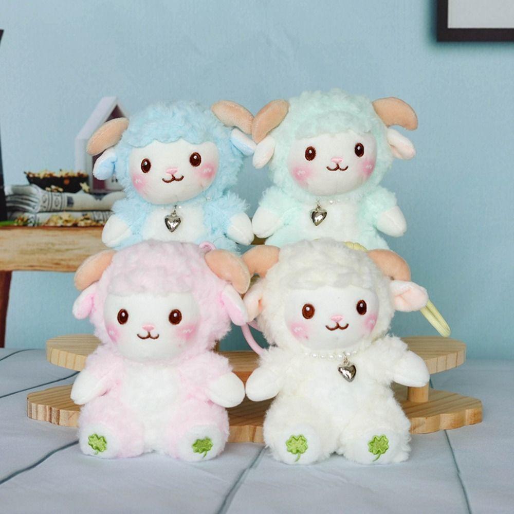 PP Cotton Little Sheep Plush Keychain Fluffy Soft Cartoon Animal Stuffed Doll Comfortable Portable Sheep Plush Keyring