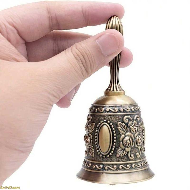 Elegant Polished Brass Handbell—a classic, traditionally designed decorative bell, perfect for weddings, parties, holidays, and various ceremonial celebrations. Meticulously crafted from high-quality, durable metal, this handbell makes an ideal gift for h