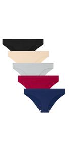 6 Pack Women's Thongs Cotton Breathable Panties Bikini Underwear