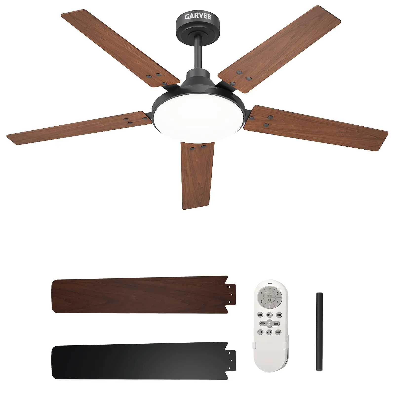 52" Ceiling Fan with Light & Remote, Reversible Quiet DC Motor, 3CCT Dimmable LED, Memory Function & Timer, Indoor/Outdoor Ceiling Fan