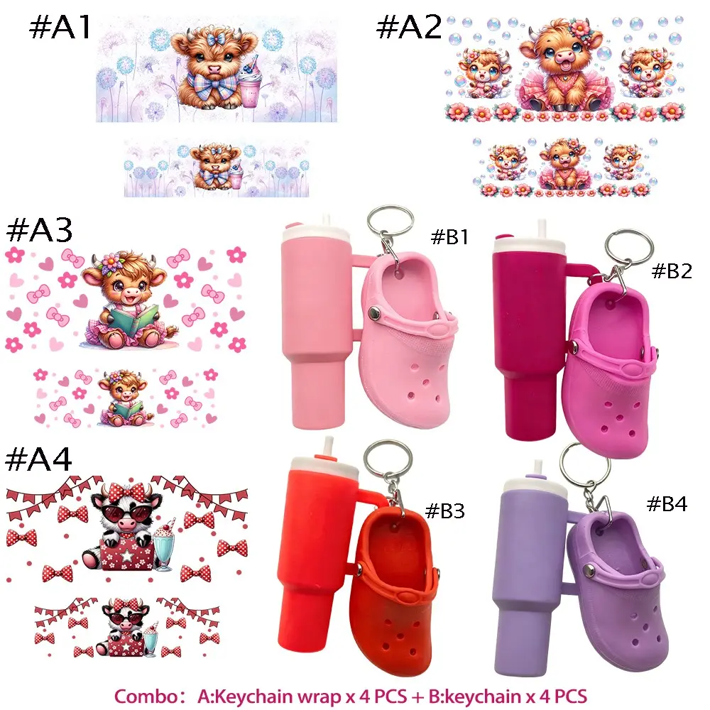 8-In-1 DIY Craft Kit, Includes Mini Cups, Keychains, UV DTF Stickers, Perfect for Bags, Backpacks, Travel Mugs, Valentine's Day, Easter Gifts