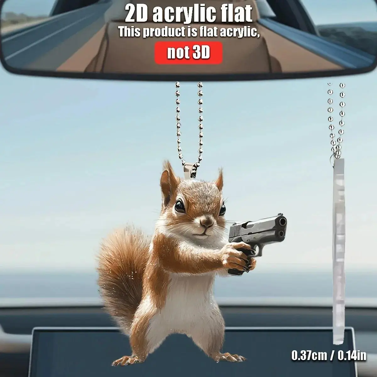 2D Funny Squirrel With Pendant Used for Car Hanging Decoration Fun Decoration Home Decoration Backpack Accessories keychains