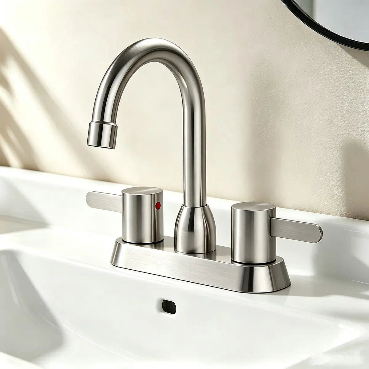 Bathroom Faucet,Double Handle Bathroom Sink Faucet, Center Mount RV Bathroom Faucet, Suitable for 2-Hole or 3-Hole Installation