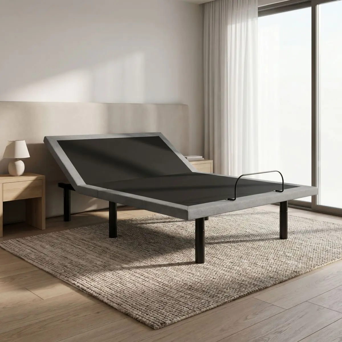 OS4 Black and Grey Queen Adjustable Bed Base With Head and Foot Position Adjustments