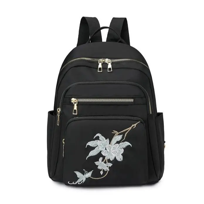 New Embroidered Backpack  Women, Stylish Versatile Large Capacity Casual Rucksack, Lightweight Fashion School Bookbag Daypack  Daily Commute, Travel Trips, Campus Life and Everyday Outdoor Use