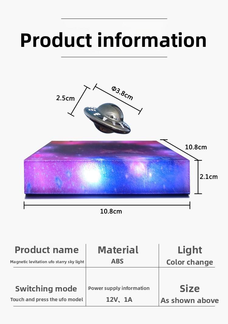 Magnetic Levitation UFO Starry Sky Lamp Gift Ornament Ambient Illumination for Home Decor and Gift Giving with Rotating Feature