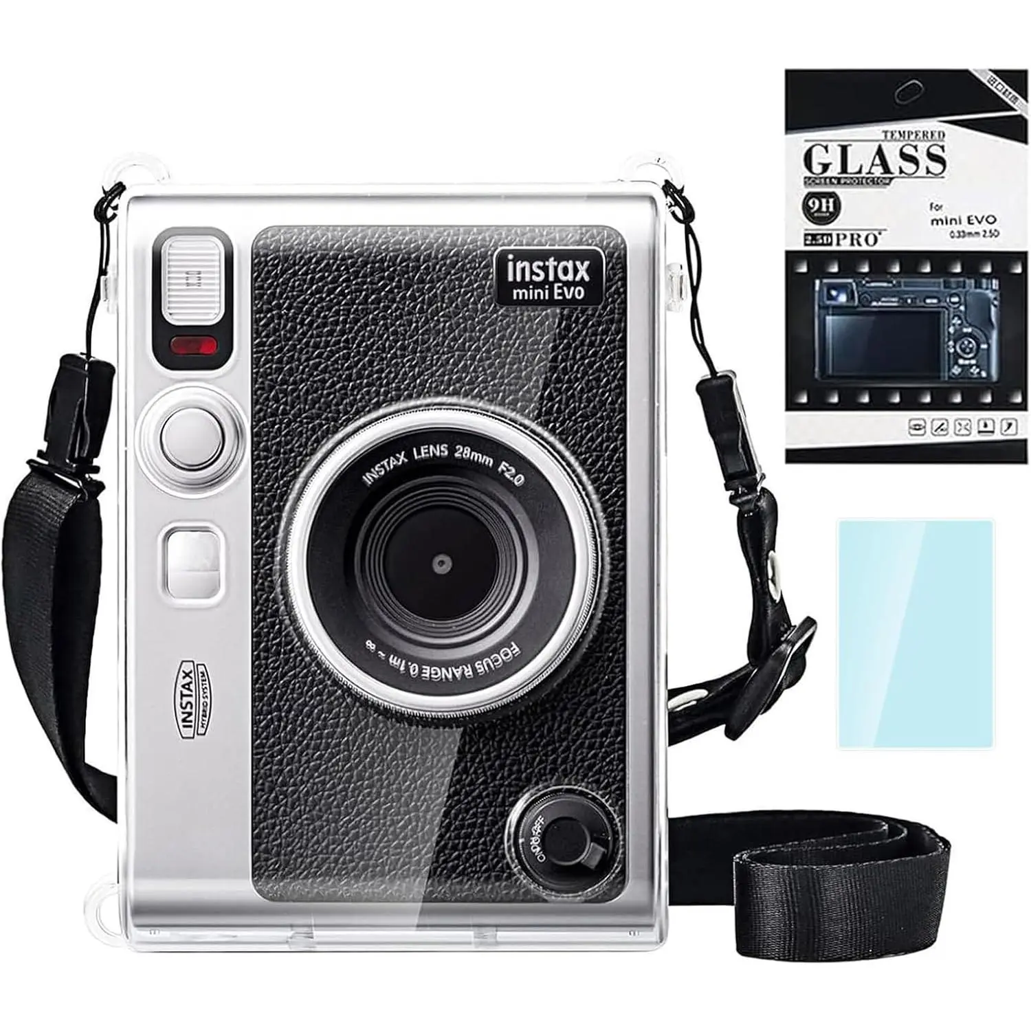 Camera Case for  Instax Mini EVO  Film Camera | Protective Camera Case,  Camera Shell for  Instax Mini Evo, with Screen Protector, Adjustable  Strap