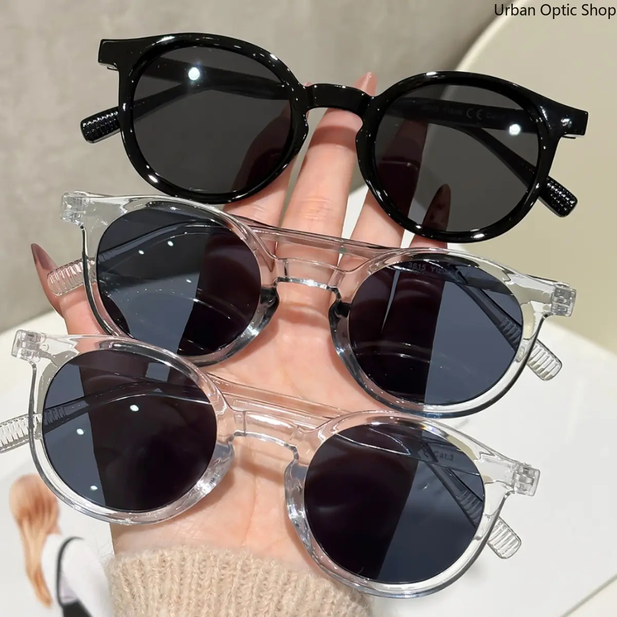 XUH 3-Pack Unisex Retro Round Sunglasses, Lightweight Nylon TR90 Full-Rim Frames, Anti-Glare UV400 Lenses for Streetwear, Daily Wear