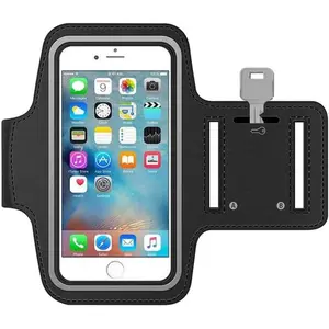 Running Phone Armband by – Stretchable Sports Arm Band with Key Holder, Reflective Strip & Touchscreen Cover, s Phones up to 7.1", iPhone 17–11 (Black)
