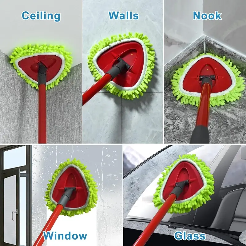 Mop Replace Head for O Cedar, Spin Mop Heads Replacements for Ocedar Easywring 1 Tank Spin Mop, Chenille Duster for Ocedar Mop Include 3 Pack Microfiber Chenille Mop Pad for Ocedar Spin Mop, Mop Accessories