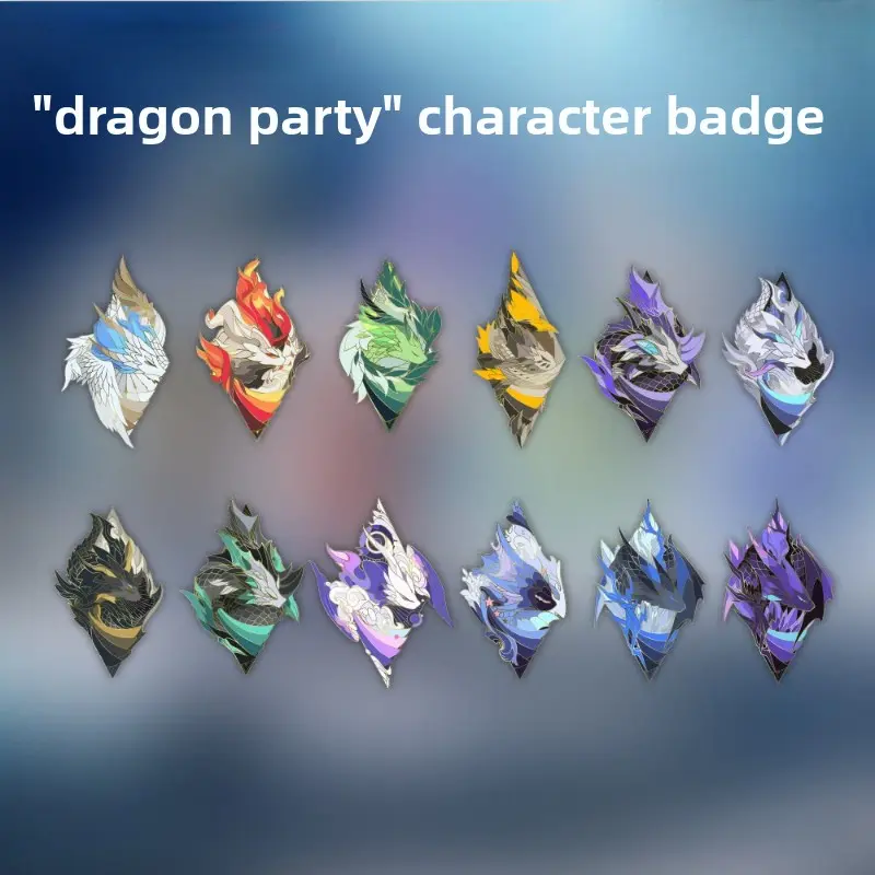 Dragon Bound Series Blind Box - ABS Plastic Dragon Motif Character Lapel Badge with Lapel Clip for Holiday Events