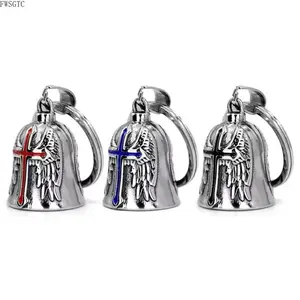 2026 New Arrival 3-Pack Punk Guardian Angel Wing Motorcycle Bells, Lucky Charm Metal Decor Accessories for Motorbike Riders