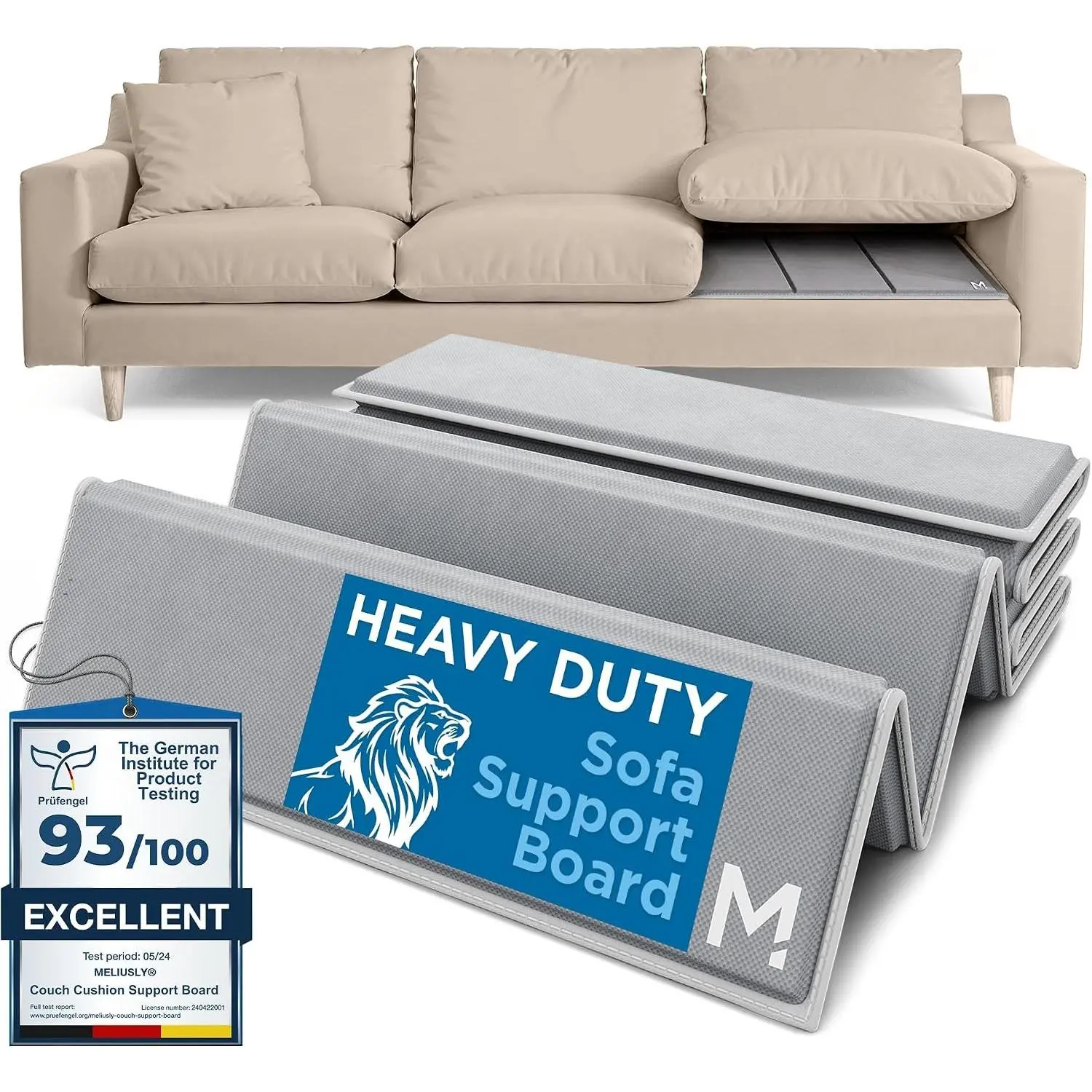 Heavy Duty Couch Cushion Support for Sagging Cushions (24x72) Engineered Wood Sofa Cushion Support Board for Sagging Seat, Deep Couch Supporter for Under the Cushions, Loveseat Saver