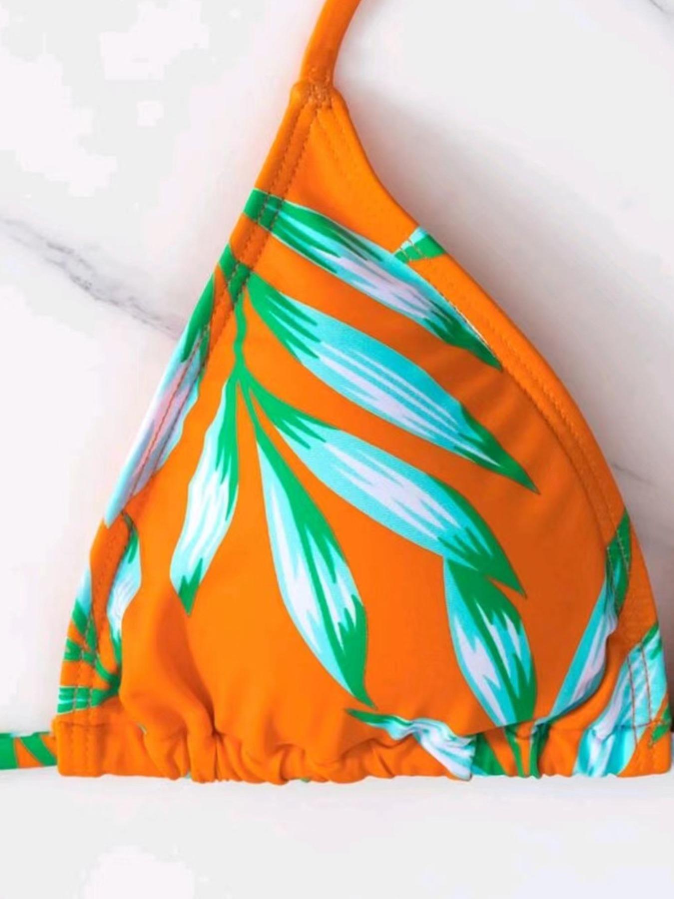 Breezy Lane Women's 3-Piece Leaf Print Swimsuit Set - Swim Bra, Swim Bottom, Long Sleeve Cover-Up Romper with Shorts, Beach Holiday Vacation Swimwear Including Swimsuit Fabric, Includes Cover-Up Romper