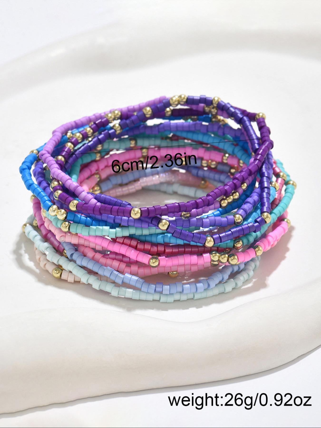Boho Style Colorful Beaded Bracelet, Stackable Bracelets, Fashionable Jewelry for Women & Girls, Pride 2025, LGBTQ, Trendy All-match & Exquisite Jewelry for Birthday Gift