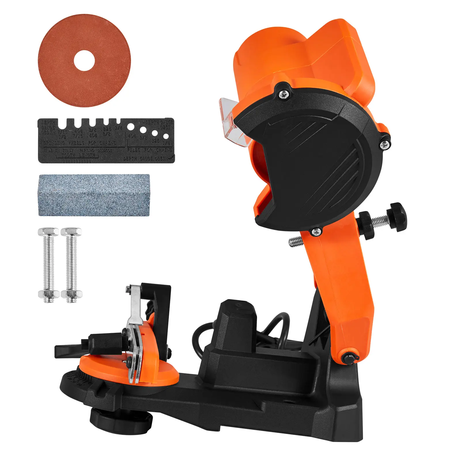 Electric Chainsaw Sharpener, 85W Rated Power, Reinforced Nylon Construction, 2 Grinding Wheels