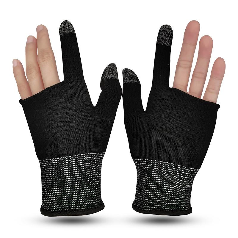 Gaming Gloves Bundle — 1 Pair Touch Screen Gloves + 2 Pairs Finger Sleeves, Anti-Sweat Breathable Conductive Set, High Sensitivity Mobile Game Controller Grip for PUBG CODM MLBB, Compatible with iPhone Samsung iPad All Smartphones