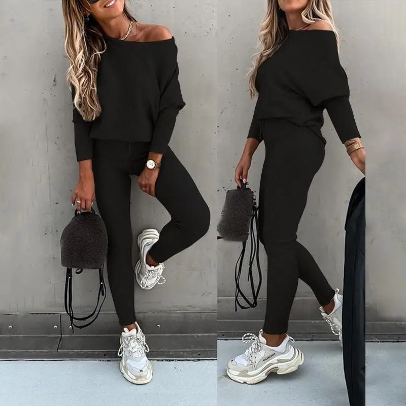 2025 Women's Lounge Tracksuit 2 Piece Set Long Sleeve Pullover Top Drawstring High Waisted Pants
