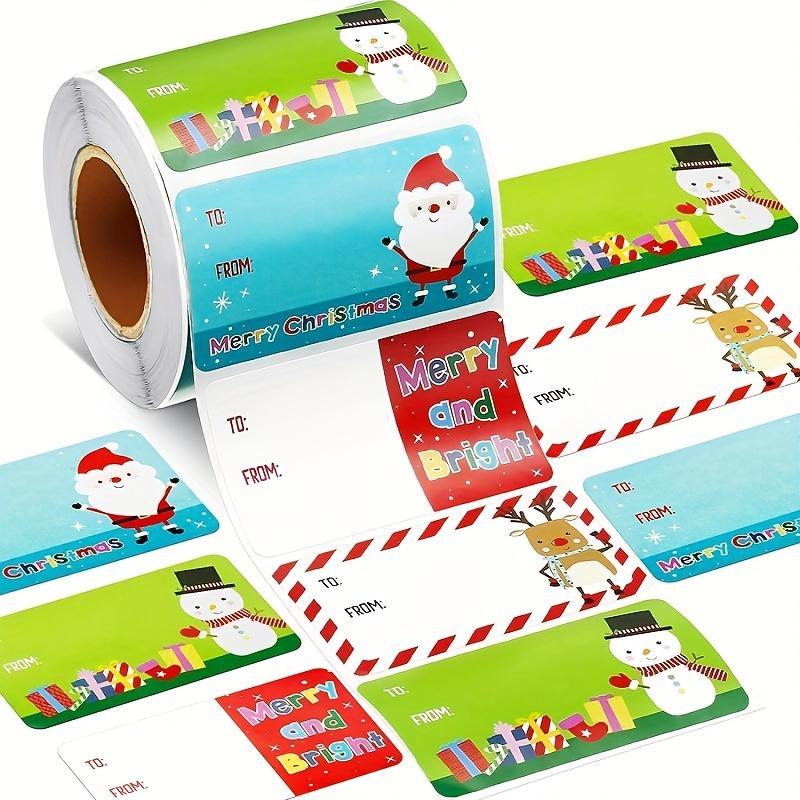 1 Roll/200 Sheets Christmas Festival Decoration Gift Series, Adhesive Labels for Holiday Gifts, Perfect for Festive Decorations, High Adhesive Stickers, Sticky Labels