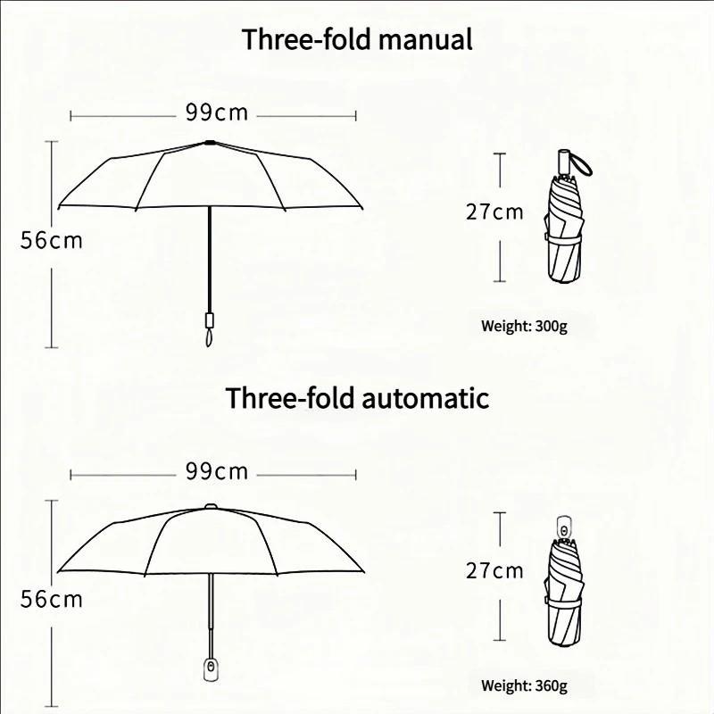Cartoon Automatic Umbrella Sunshade And Rainproof Black Glue Umbrella Foldable Convenient Sun Umbrella for All Weather