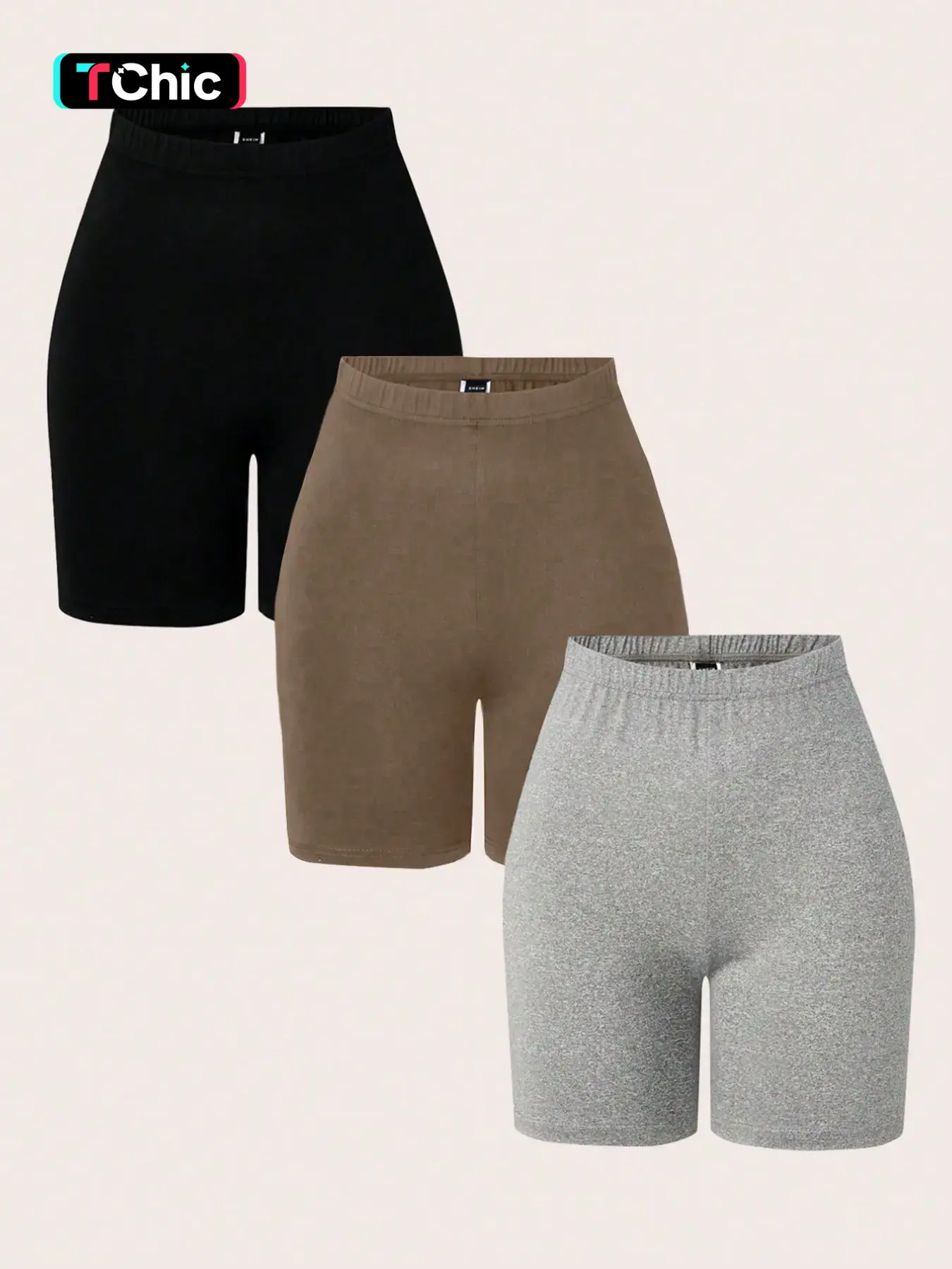 Women's Three-Piece Set Leggings, European and American Casual Sporty Solid Color Gym Athletic Casual Shorts, Comfy, Comfortable and Stylish Activewear