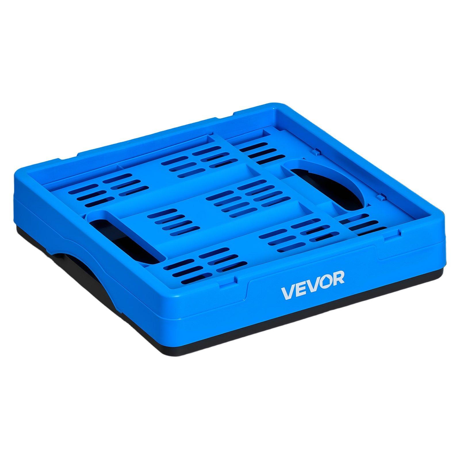 VEVOR Plastic Collapsible Storage Bins, 25L 3 Packs, Stackable Folding Storage Crates with Handles, Holds 22 lbs Per Bin, Foldable Heavy Duty Containers, Space-Saving Baskets, for Home Organizing