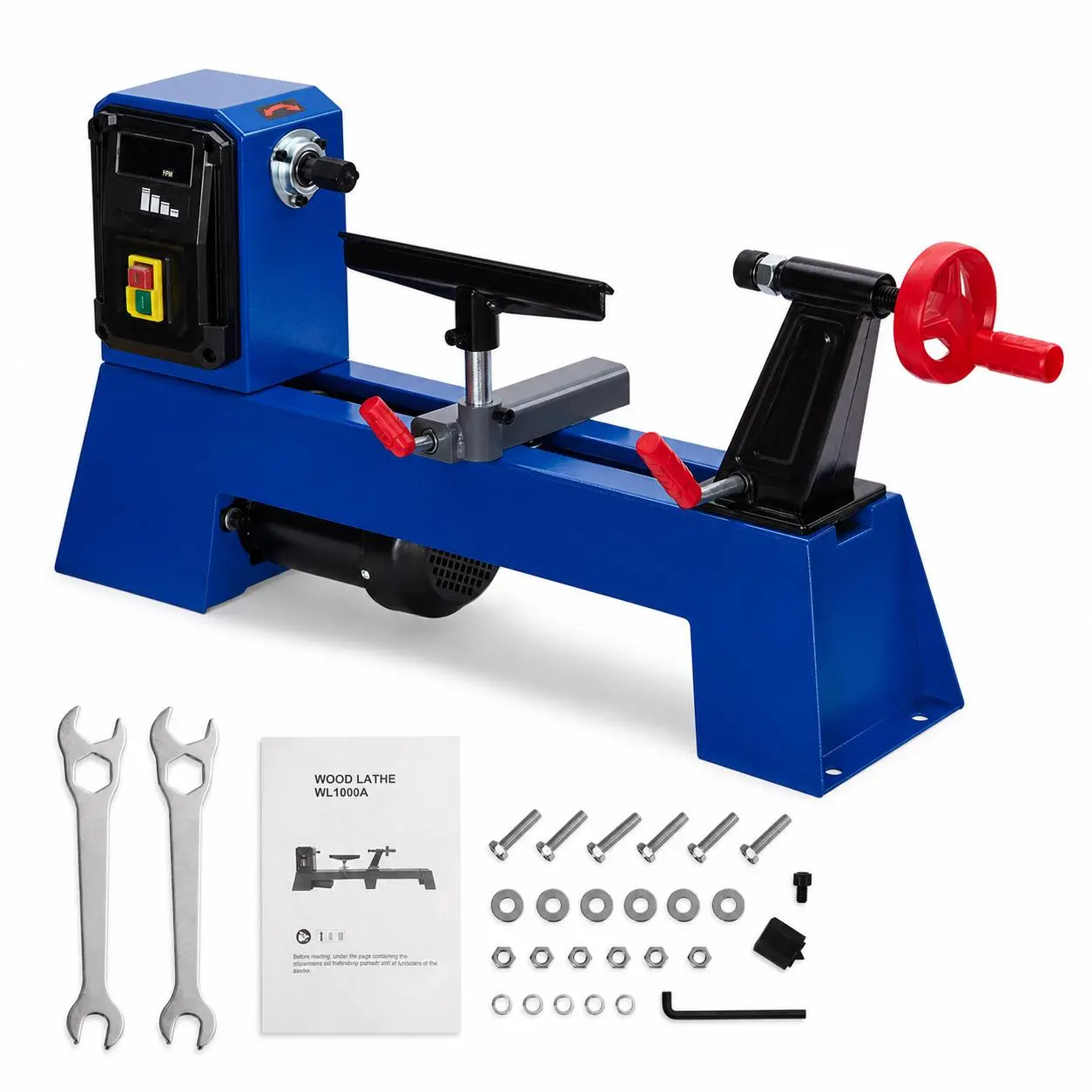 Versatile Benchtop Wood Lathe – 14"x40" or 12"x20" Wood Turning Machine, 400W 1/2 HP Power with 4 Adjustable Speeds (890–2980 RPM), Lightweight, Includes Faceplate, Rod Wrenches & Foot Pads, Perfect for DIY, Professional Artists, Sanding, Polishing
