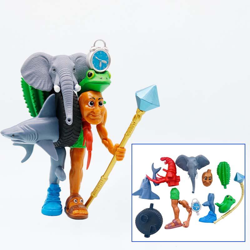 Italian Brainrot Action Figure Set, Tung Tung Sahur Tralalero Model, Fun Desktop Decorations Ornaments Toys for Kids and Fan