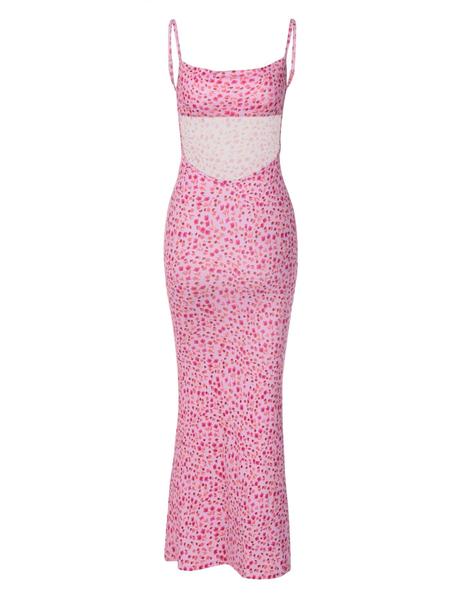 Women's Ditsy Floral Print Backless Cami Dress, Summer Clothes Women, Boho Fashion Maxi Dress for Summer Holiday Vacation Party, Ladies Dress for Beach, Summer Outfits