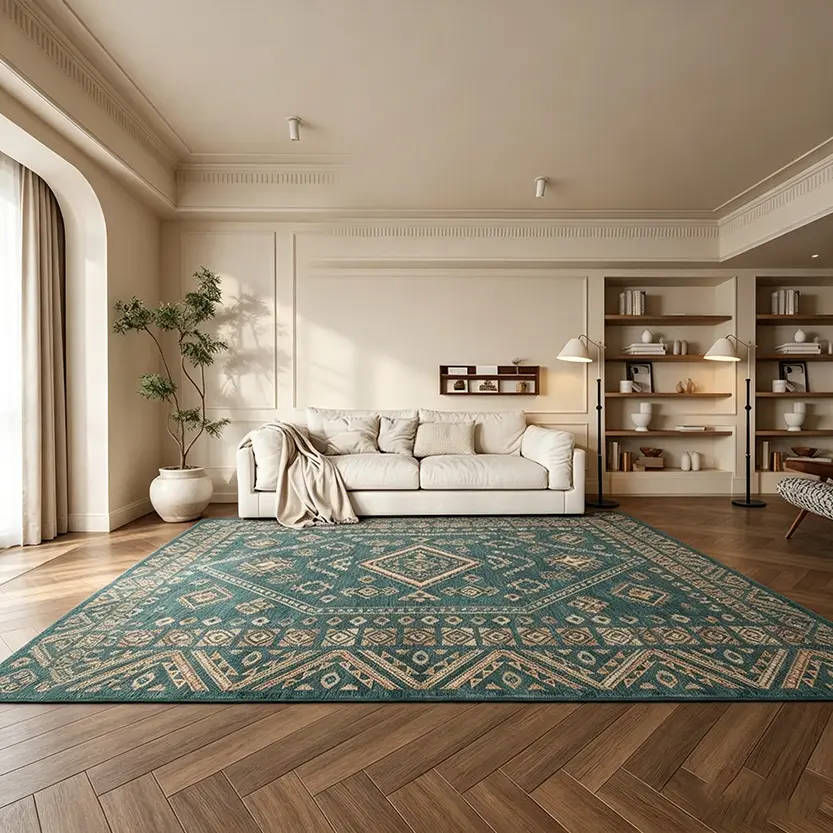 100x160cm/3.28'-5.25' Vintage Moroccan Boho Tribal Area Rug, Oriental Diamond Motif Geometric Carpet, Indoor Use Floor Rug for Living Room Bedroom, Multiple Colors Available