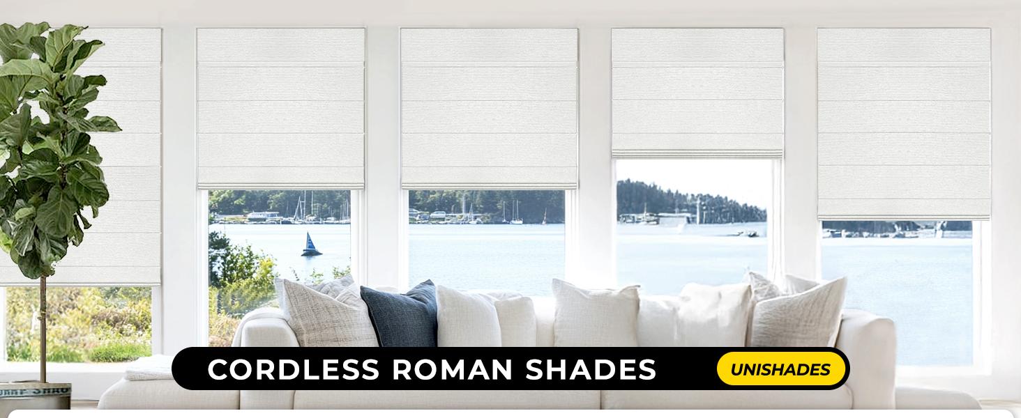 100% Blackout Cordless Roman Shades for Indoor Windows & French Doors, 34 3/4" W * 60" H - Blackout - Beige