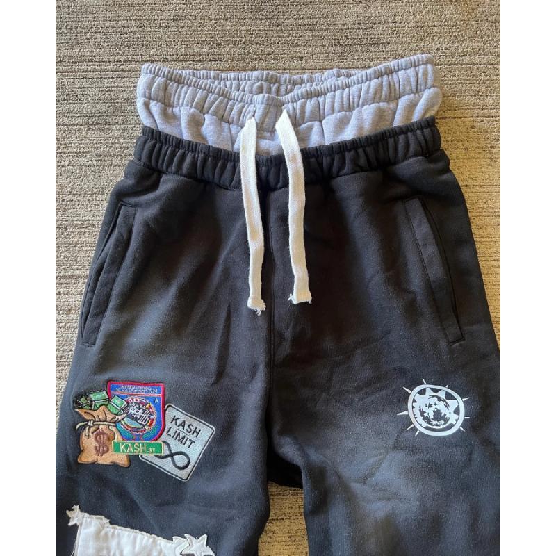 American Sweatpants Y2K Gothic Hip Hop Letter Patch Double Layer Baggy Elastic Waist Jogging Casual Pants for Men
