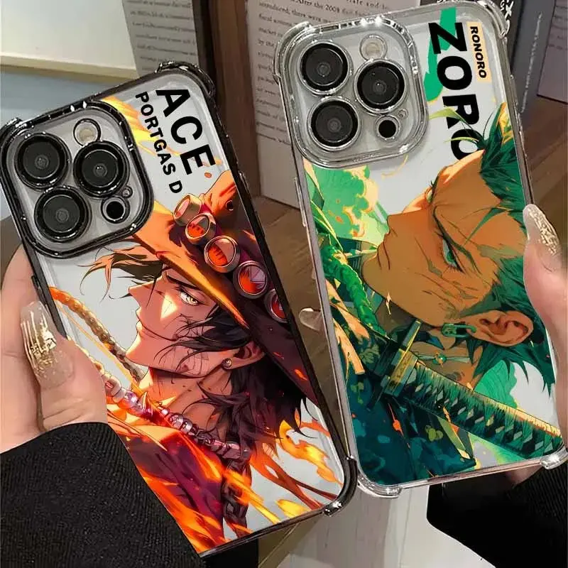 O-ONE P-PIECE-E Anime for iPhone 17,16,15,14,13,12,11,Pro,Max,Plus Phone Cover Plating Anti-Fall Cool Phone Case
