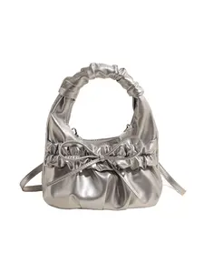 Butterfly Knot Pleated Handbag Women's New Fashion Versatile Shoulder Crossbody Bag, Stylish Cloud Design, Perfect for Daily Use