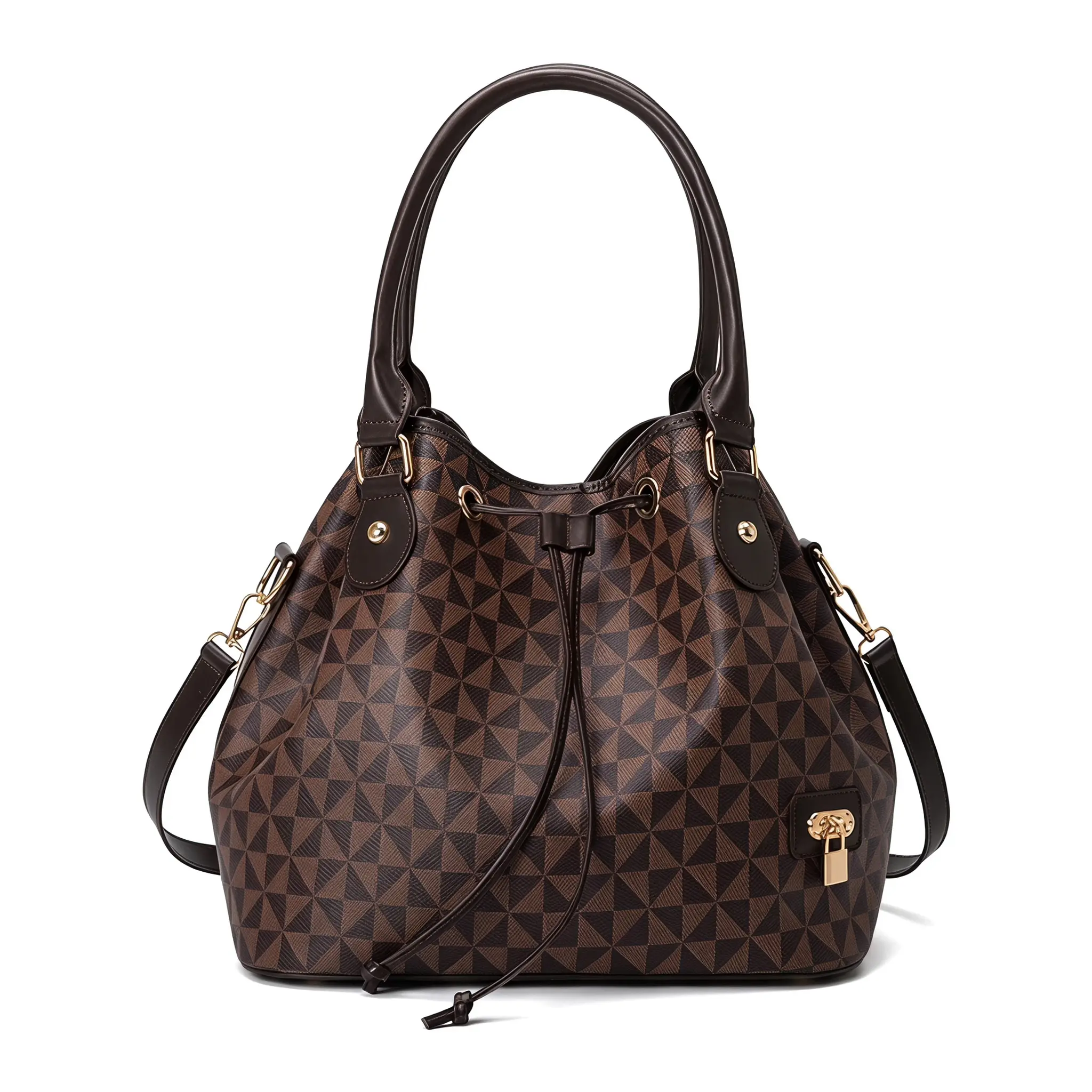 Large Printed Bucket Bag For Women Korean Fashion Handbag Shoulder Crossbody Commuter Daily Essential Spacious PU Tote,back to school,back to school haul