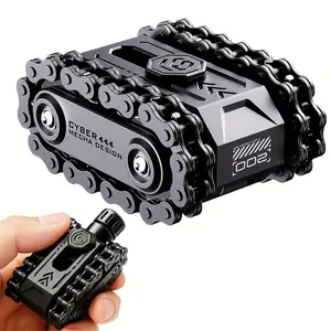 Metal Tank Track Fidget Desk Gadget, Rotating Chain Gear Design with Clickable Movement, Handheld Pocket EDC Toy Alternative for Office Desk, Durable Creative Gift for Adults and Collectors