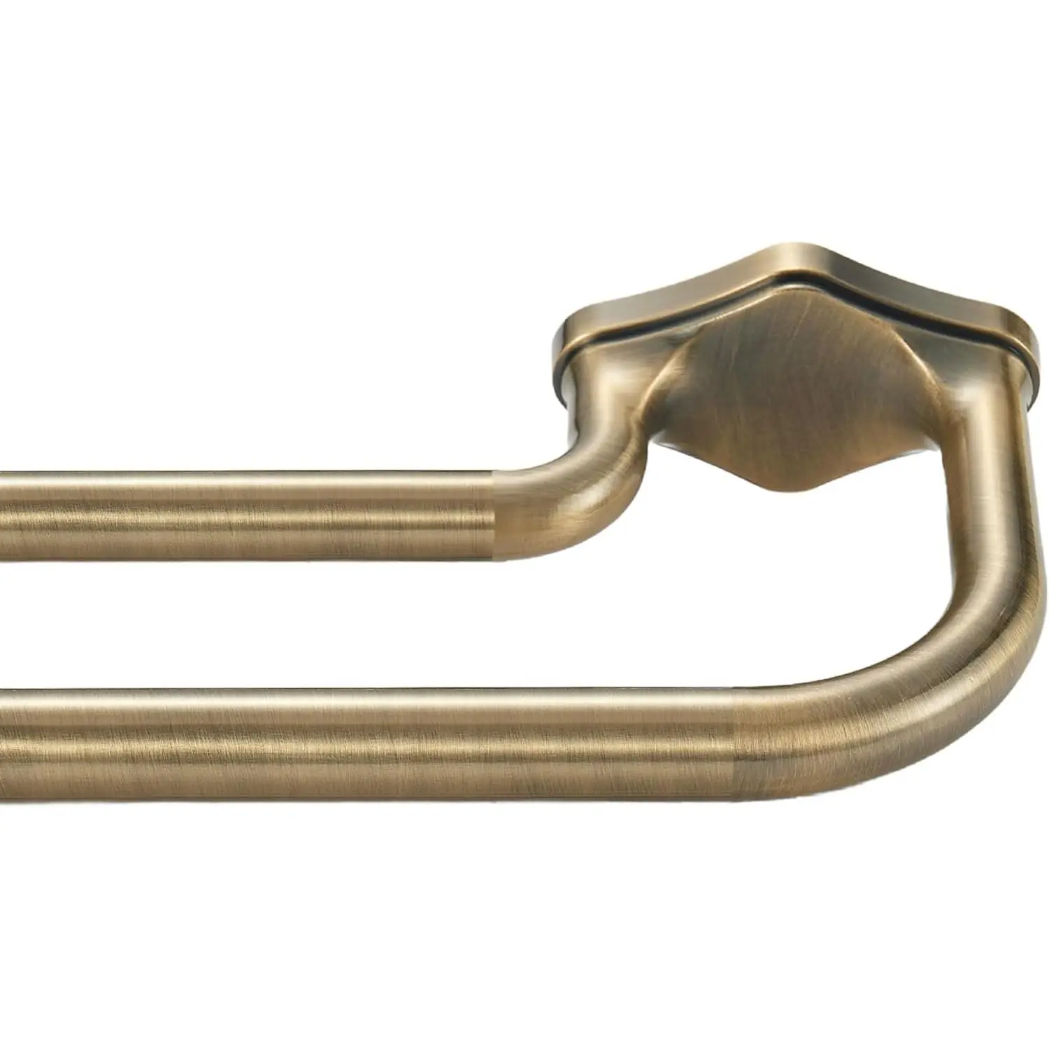 Bronze Finish Adjustable Double Curtain Rod Set (72-144 in) - Heavy Duty Double Set with Aluminum Finials, Curtain Support Brackets, Wrap-Around Design for Blackout Panels