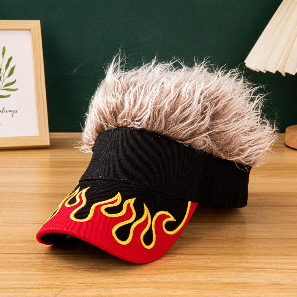 2026 New Flame Pattern Baseball Cap Embroidered Patch Design Multicolor Fluffy Faux Fur Hat