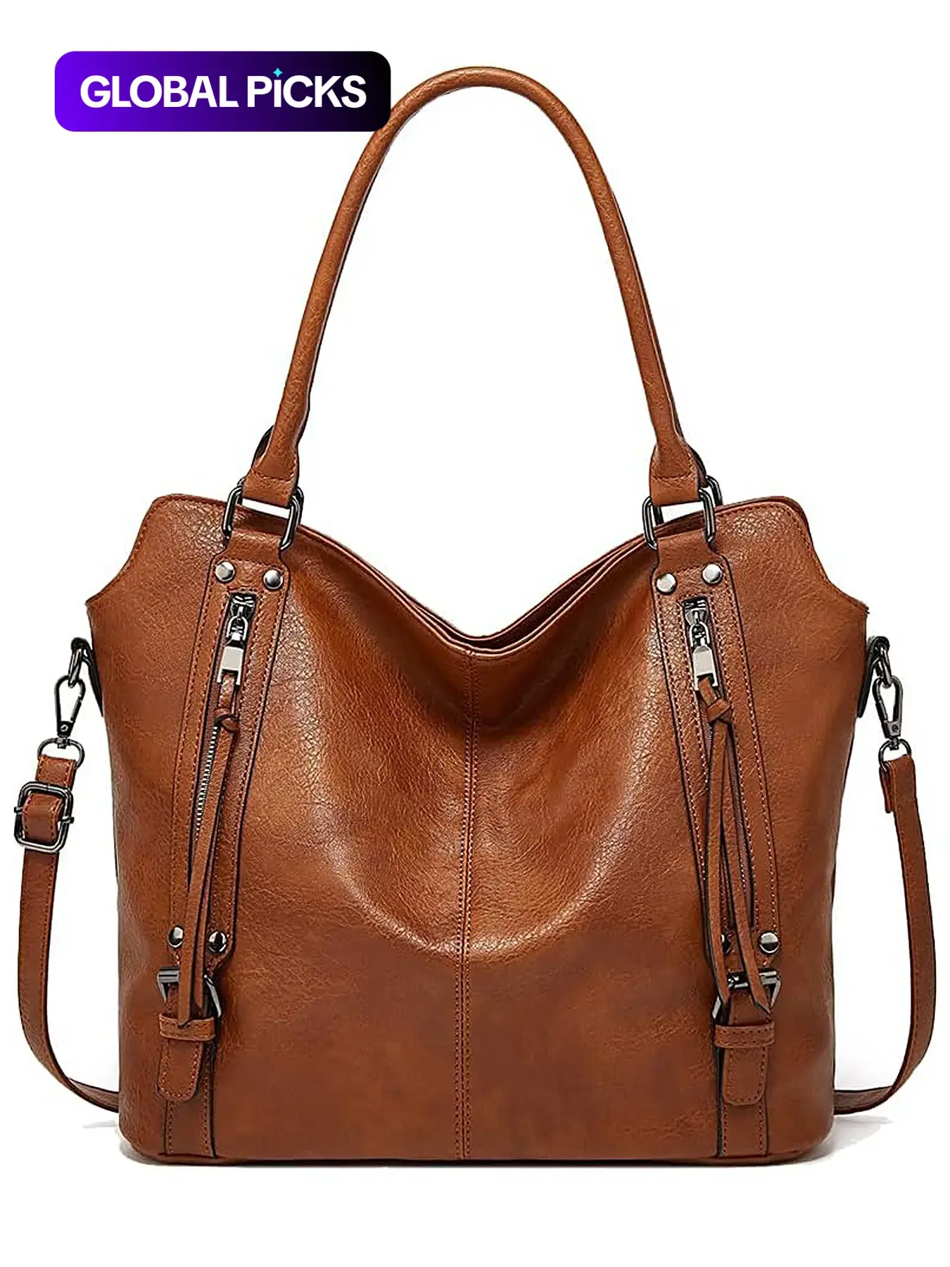 Women's Artificial Leather Tote Bag, Zipper Crossbody Shoulder Bag, Crossbody Purse Handbags, Large Capacity Handbag for Work and Office, Commuter Mom Bag, Commuter Purses, Mother's Day Gift