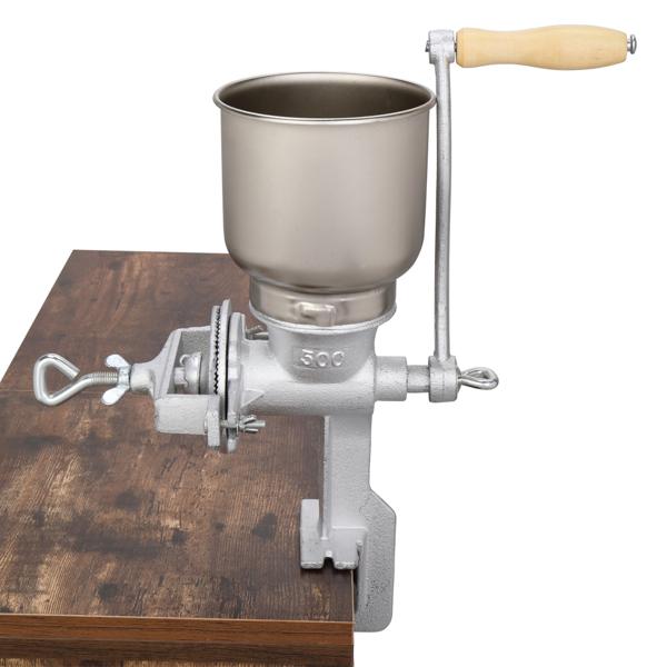 500 #   Home Use Hand Cranking Operation Grain Grinder Silver