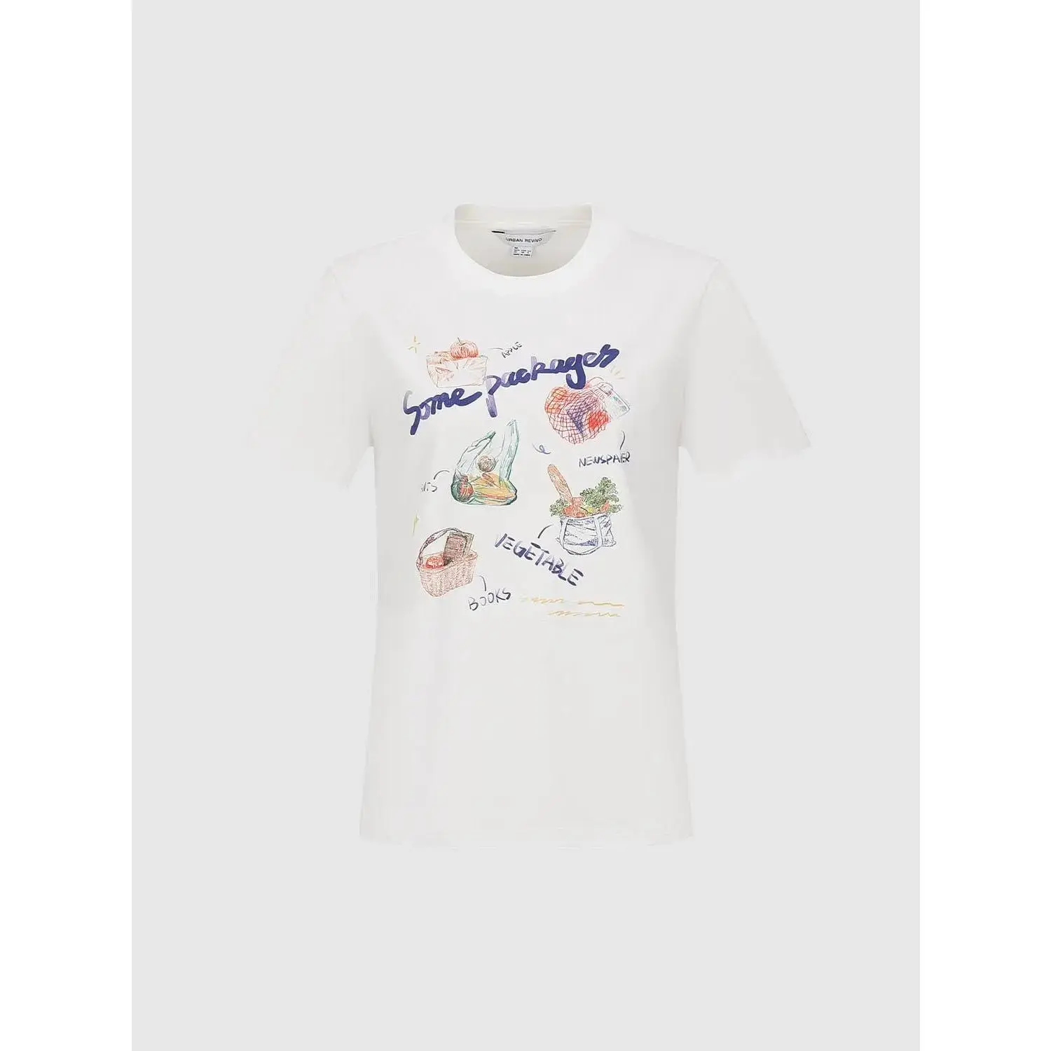 URBAN REVIVO Women's 100% Cotton Graphic T-Shirt, Casual Breathable Short Sleeve Crew Neck Top with a Relaxed Drape, Smooth, Tops