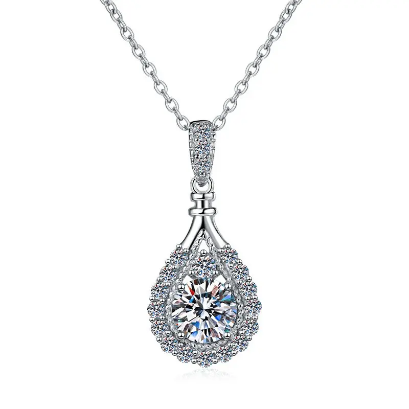 S925 Sterling Silver Necklace for Women, Korean Style Teardrop Pendant with a Colorful Artificial Gemstone, Korean Artificial Gemstone Necklaces & Pendants, Synthetic/Simulated Coloured Gemstone, Chic Artificial Gemstone Necklaces & Pendants S925 Sterling Silver Necklace for Women, Korean Style Teardrop Pendant with a Colorful Artificial Gemstone, Korean Artificial Gemstone Necklaces & Pendants, Synthetic/Simulated Coloured Gemstone, Chic Artificial Gemstone Necklaces & Pendants