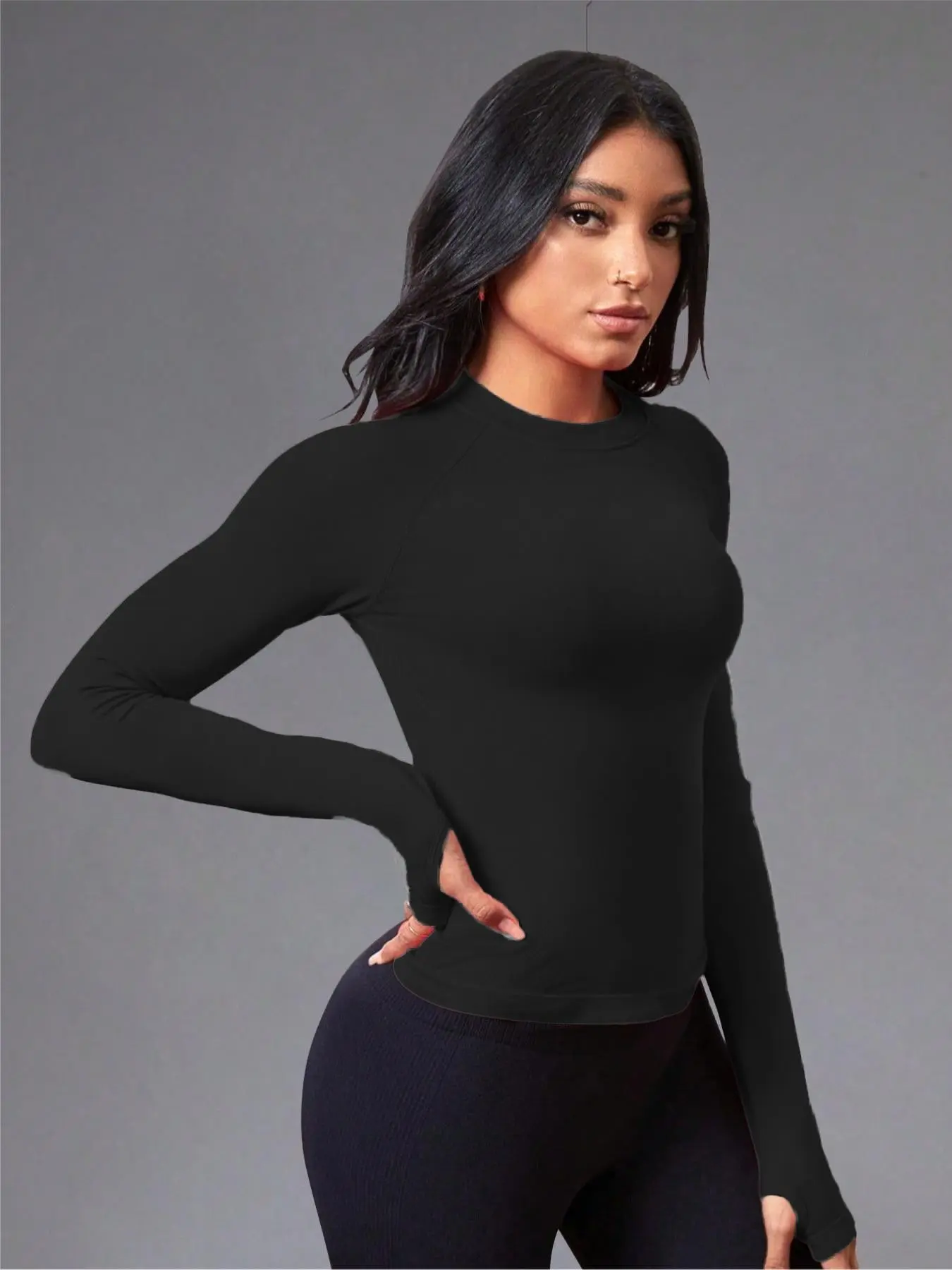 Women's Slim Fit Seamless Long Sleeve Tops, Buttery Soft Activewear Yoga & Workout Tees for All Seasons, Athletic Training Tops